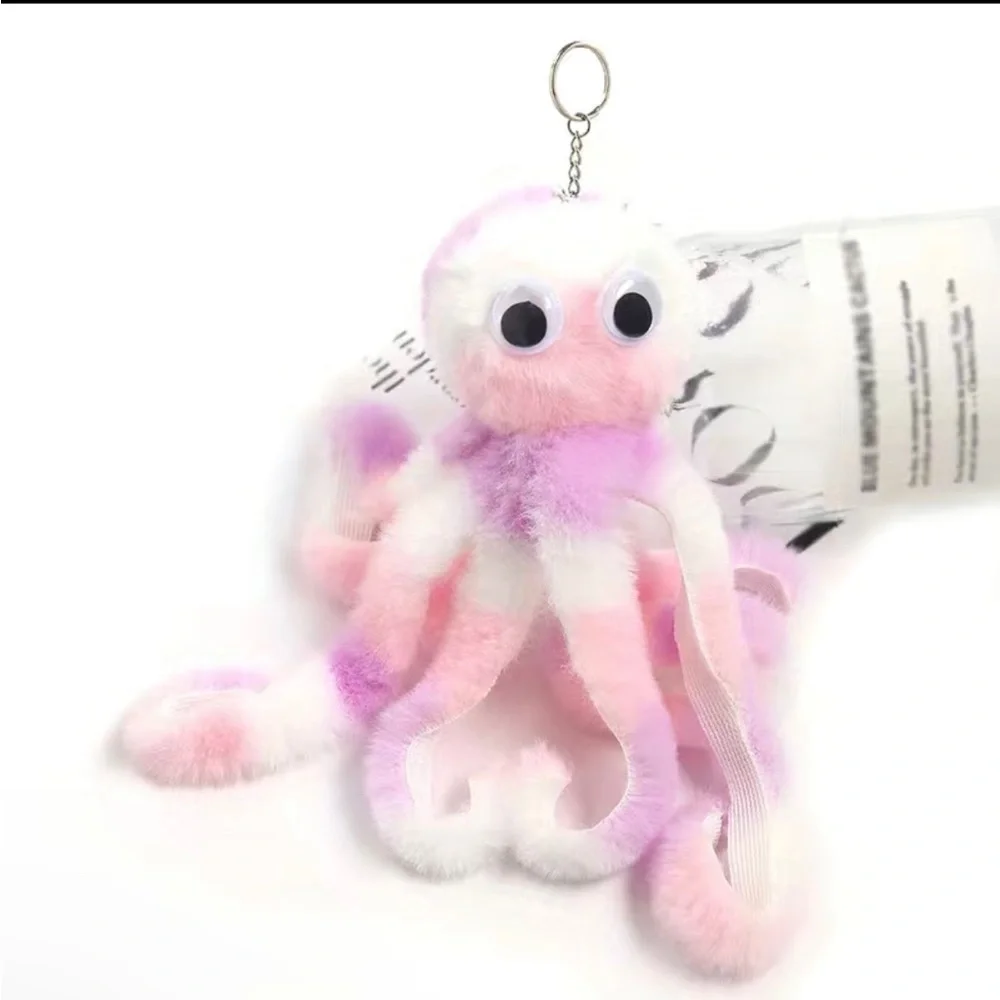 NIB Plush Tie Dye Octopus Keychain
